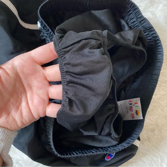 Champion Black Athletic Shorts with White Trim - Picture 3 of 5